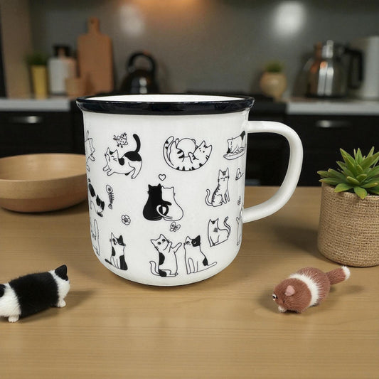 Caneca - Gatos em preto e branco