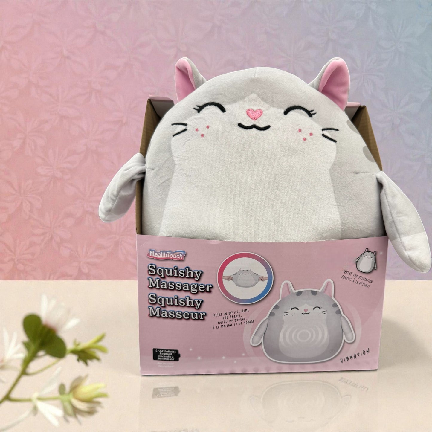 Massageador Macio - Gato Branco